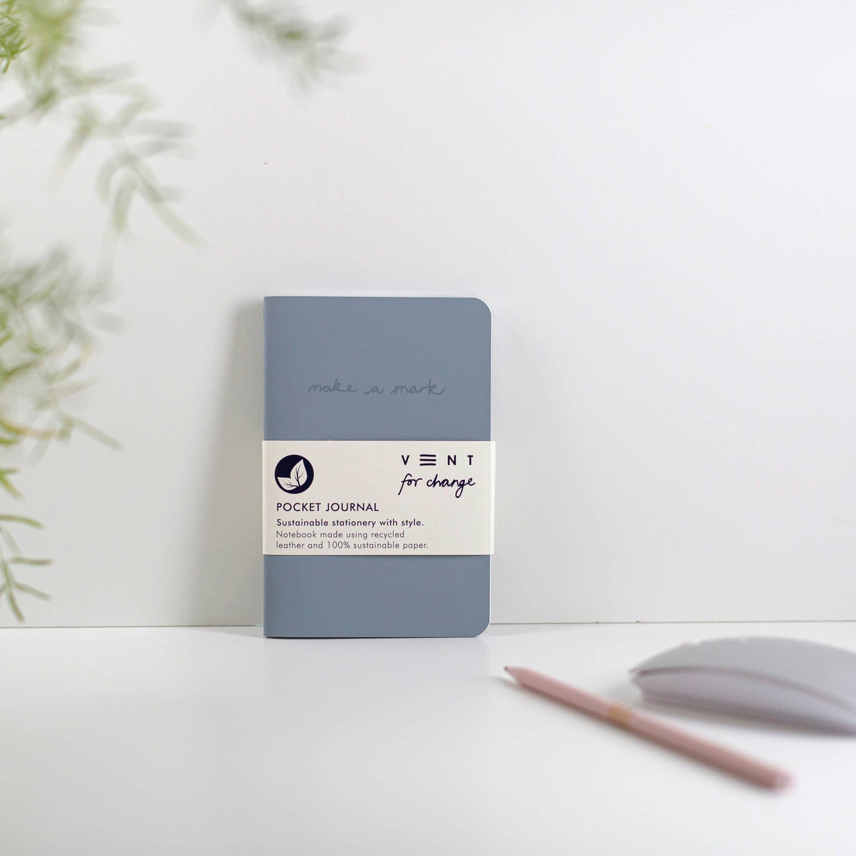 VENT for Change - Handmade Pen/ Pencil PoMake a Mark Pocket Journal – Recycled Leather
