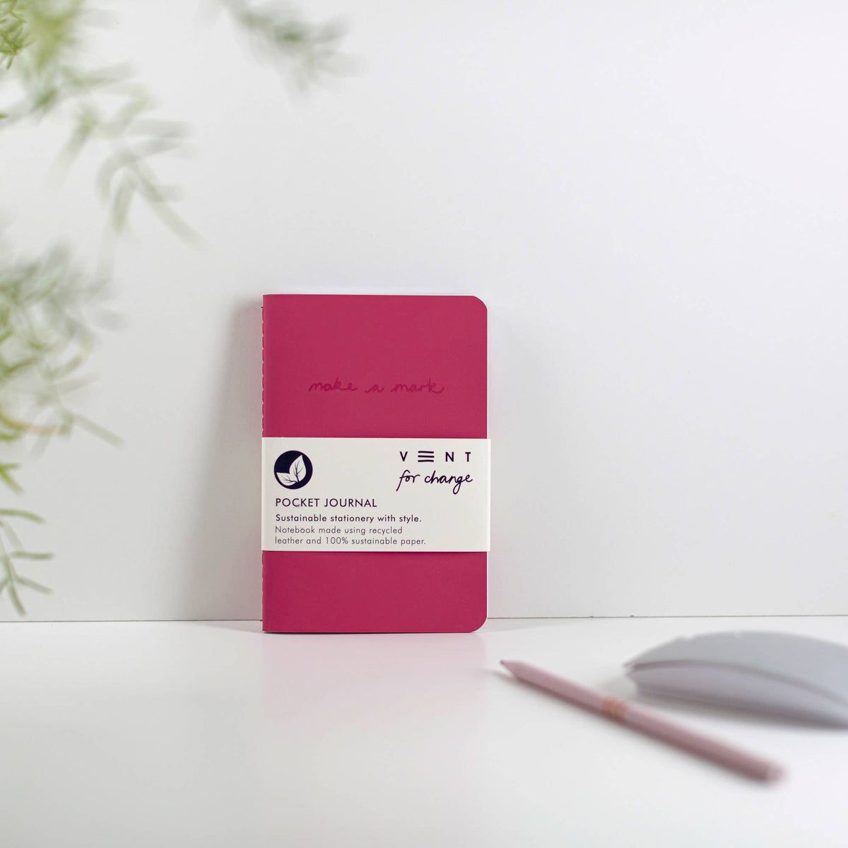 VENT for Change - Handmade Pen/ Pencil PoMake a Mark Pocket Journal – Recycled Leather