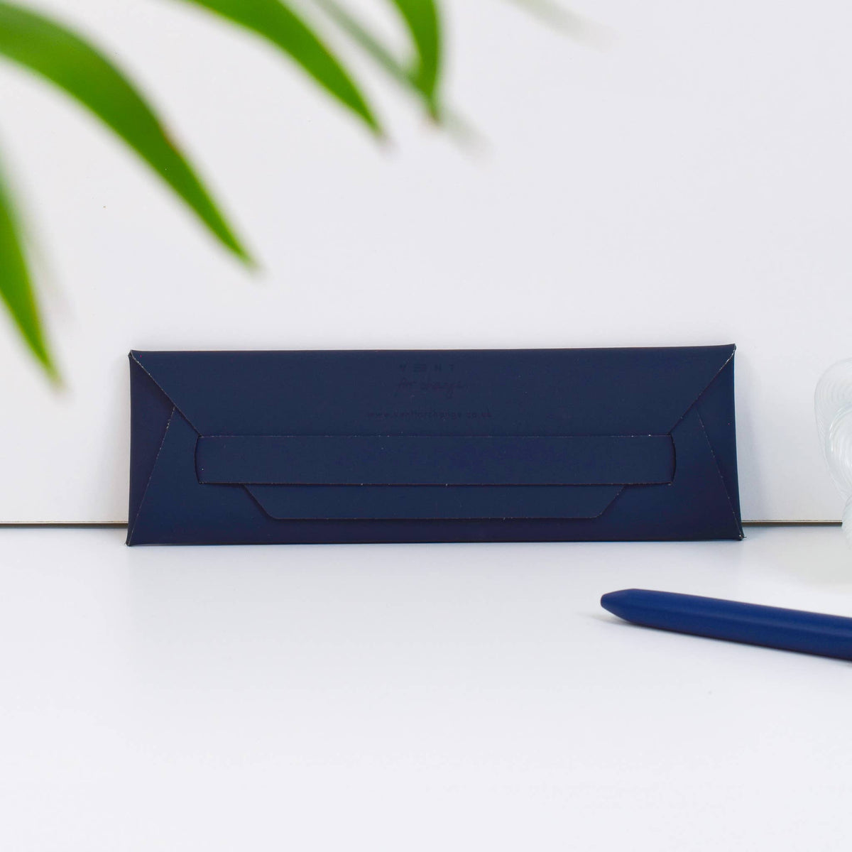 VENT for Change - Recycled Leather Pen & Pencil Case | Handmade | Navy Blue