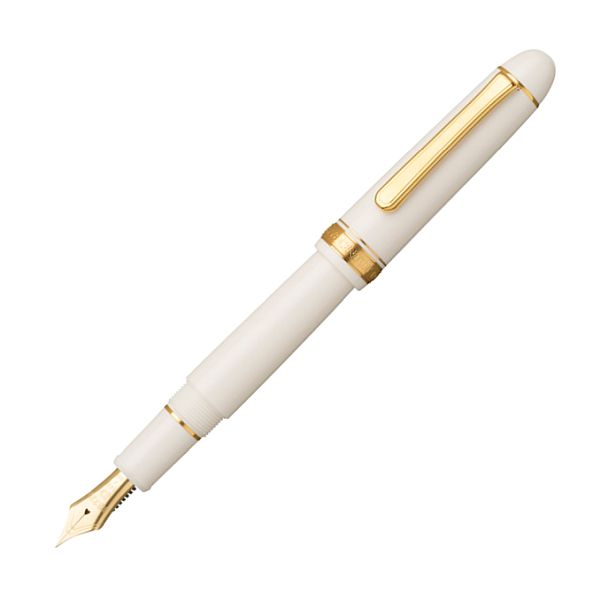 Platinum #3776 Century Fountain Pen - White with Gold Trim