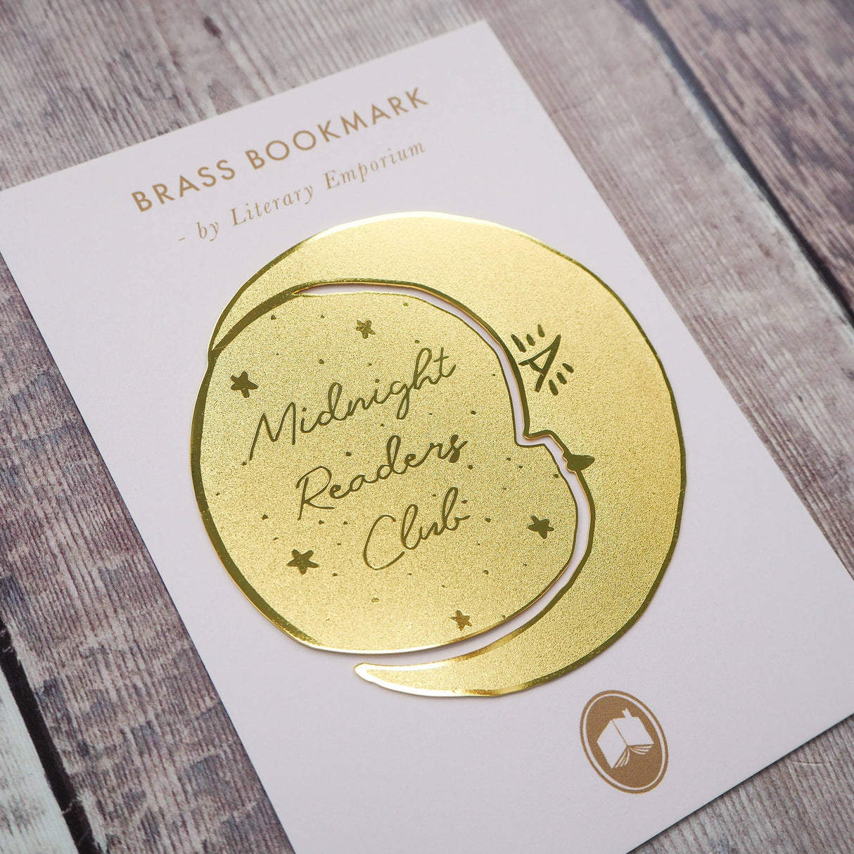 Literary Emporium Midnight Readers Club Moon Brass Bookmark