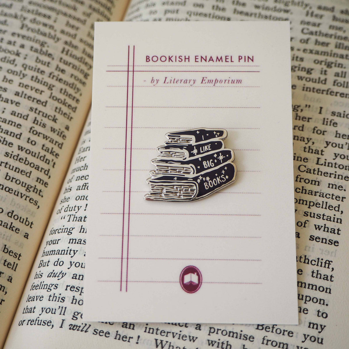 Literary Emporium I Like Big Books Enamel Book Lover Literature Pin Badge