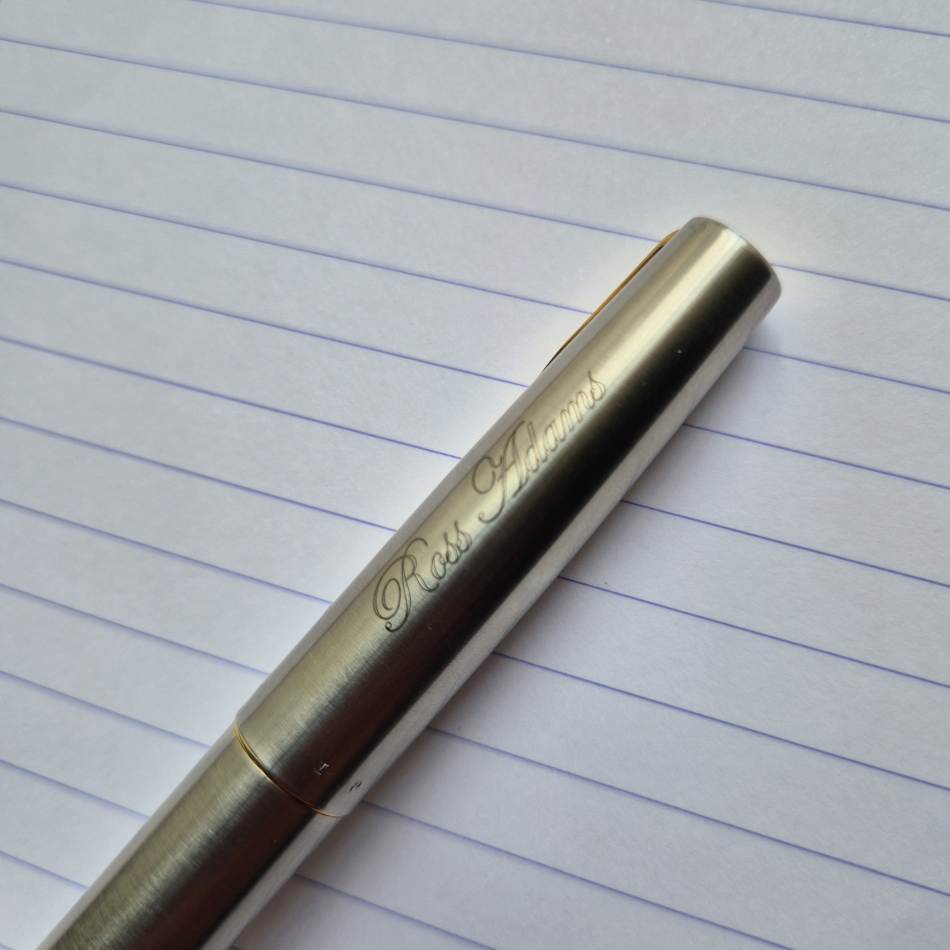 Parker Sonnet Steel Laser Engraving (Edwardian font)