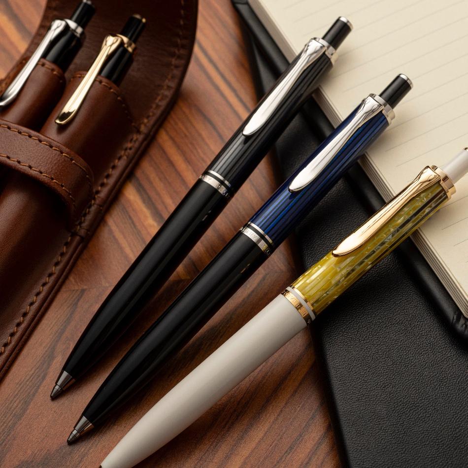Pelikan Souveran K400 Ballpoint Pen - Green with Gold Trim - Pure Pens