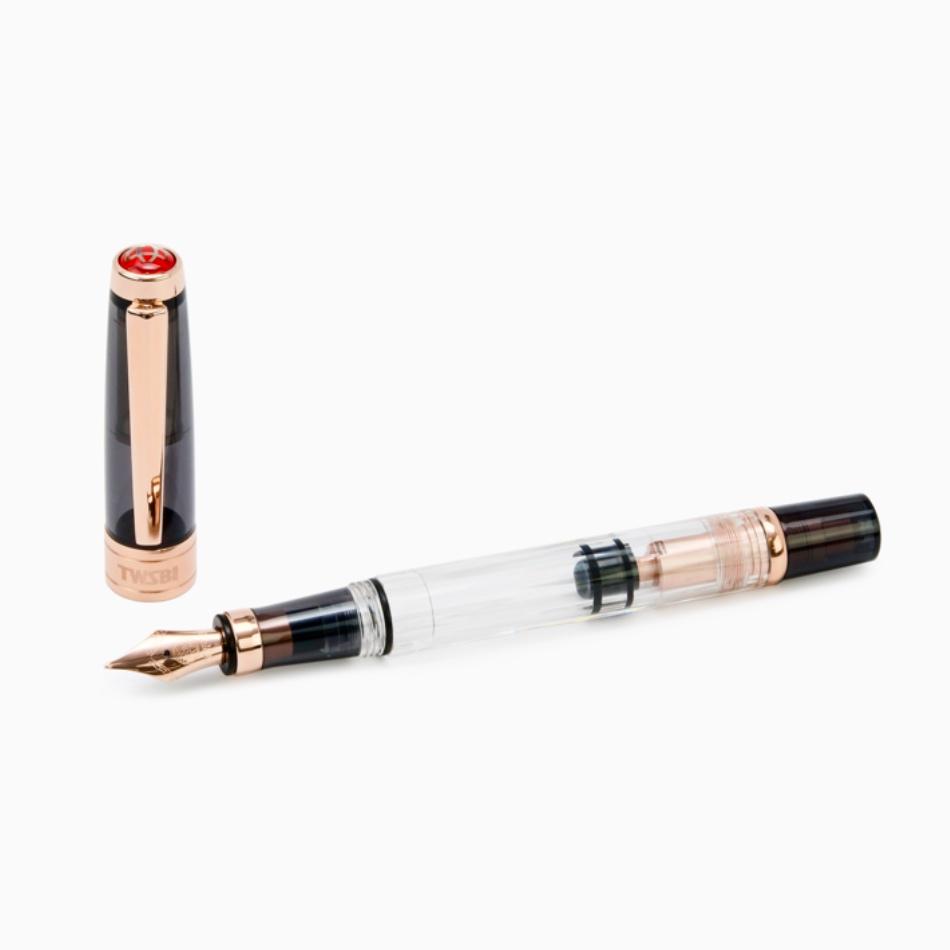 TWSBI Diamond 580 AL Fountain Pen - Rose Gold/Smoke - Pure Pens