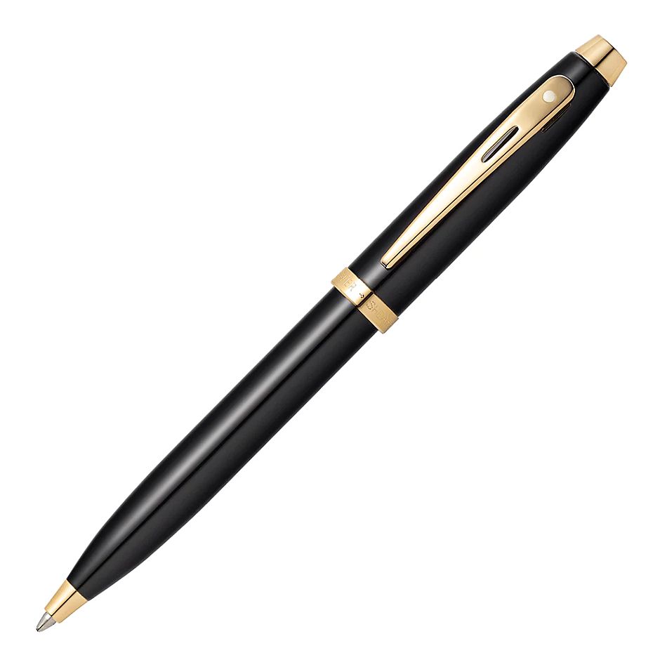 Sheaffer 100 Ball Pen - Glossy Black with Gold Trim