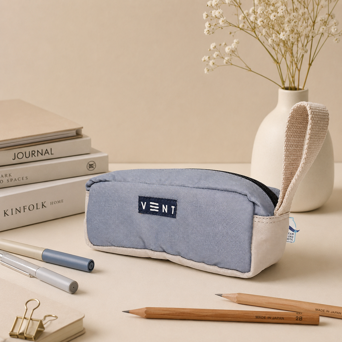 VENT for Change - Pencil Case - Recycled Ocean Plastic - Dusty Blue