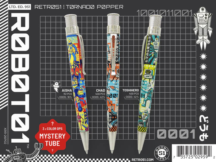 Retro 51 Tornado Popper Limited Edition Rollerball Pen - R0b0t01