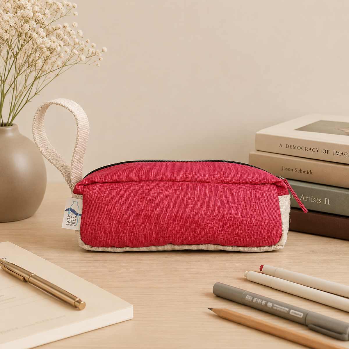 VENT for Change - Pencil Case - Recycled Ocean Plastic - Raspberry Pink