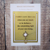 Literary Emporium Hafiz of Shiraz Inspiring Quote Brass Bookmark 'I Wish . .'
