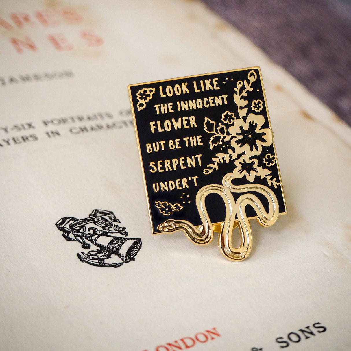 Literary Emporium Lady Macbeth Snake Enamel Pin Badge - Shakespeare Collection
