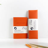 VENT for Change - Recycled Leather Pen & Pencil Case | Handmade - Orange Pouch