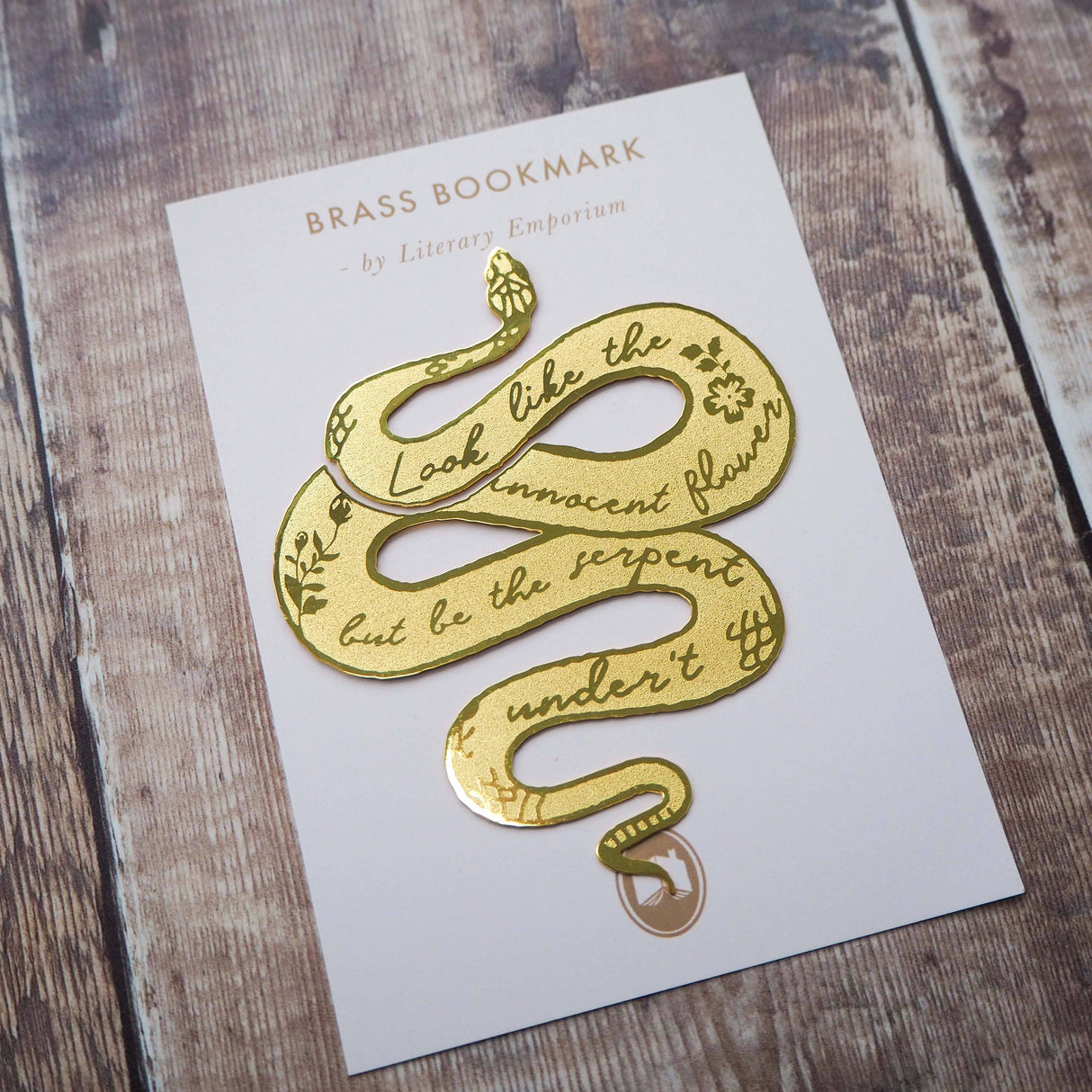 Literary Emporium Shakespeare Lady Macbeth Serpent Brass Bookmark