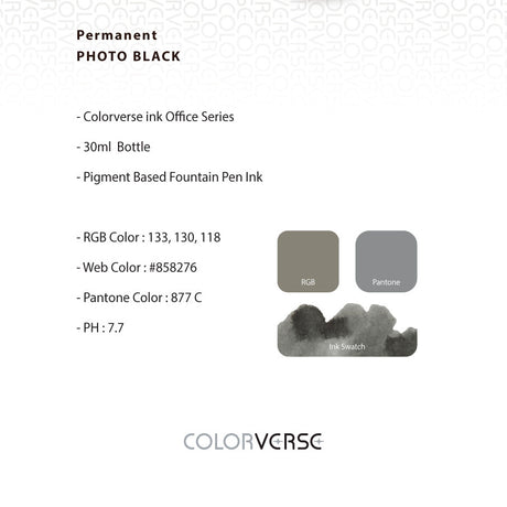 Colorverse Office Series Ink - Permanent Photo Black