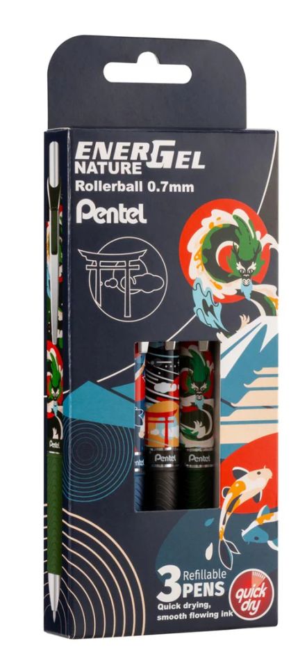 Pentel EnerGel Ball Pen - Nature 3 Set