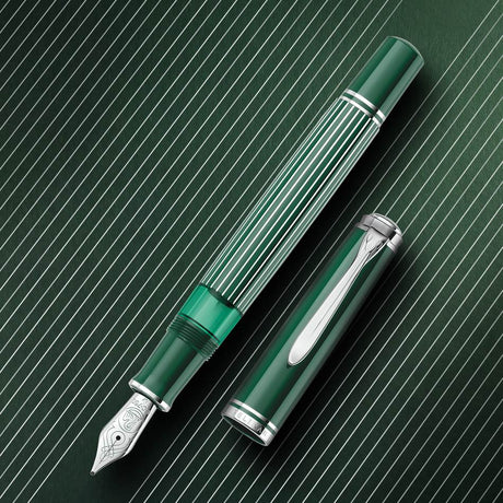 Pelikan Souveran M815 Fountain Pen Special Edition - Metal Stripe Green