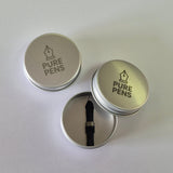 Smaller aluminium tin for storing a pen nib