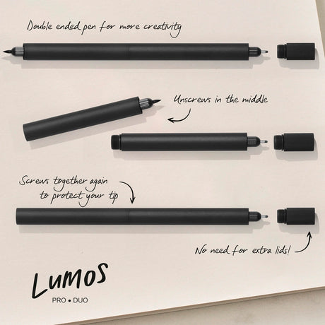 Tom's Studio The Lumos Pro (Duo Tip) Fineliner Pen - Midnight