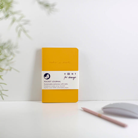 VENT for Change - Handmade Pen/ Pencil PoMake a Mark Pocket Journal – Recycled Leather