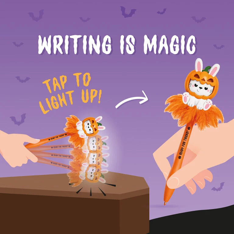 Legami Halloween Light Up Ball Pen - Pumpkin Bunny