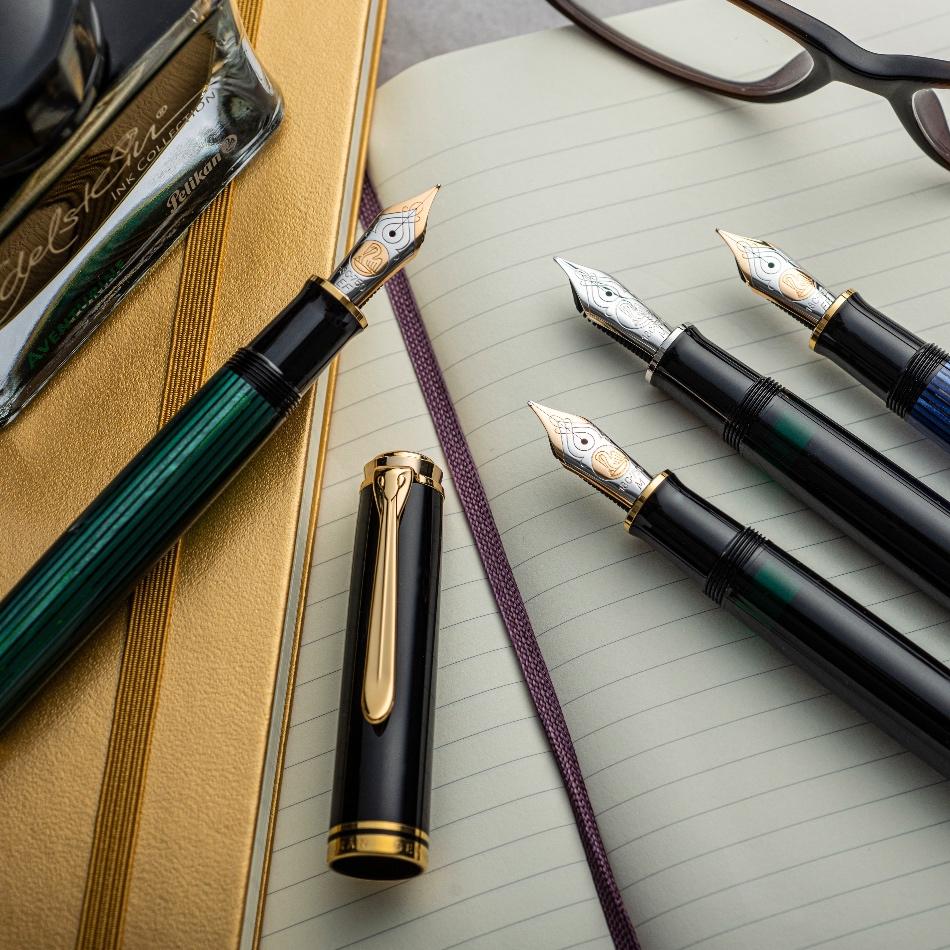 Pelikan Souveran M400 Fountain Pen - Blue with Gold Trim - Pure Pens