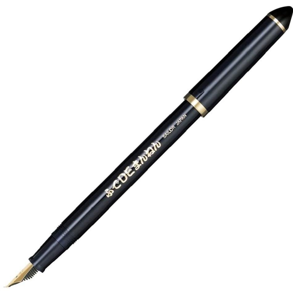 Sailor Fude de Mannen Calligraphy Fountain Pen Blue - Pure Pens