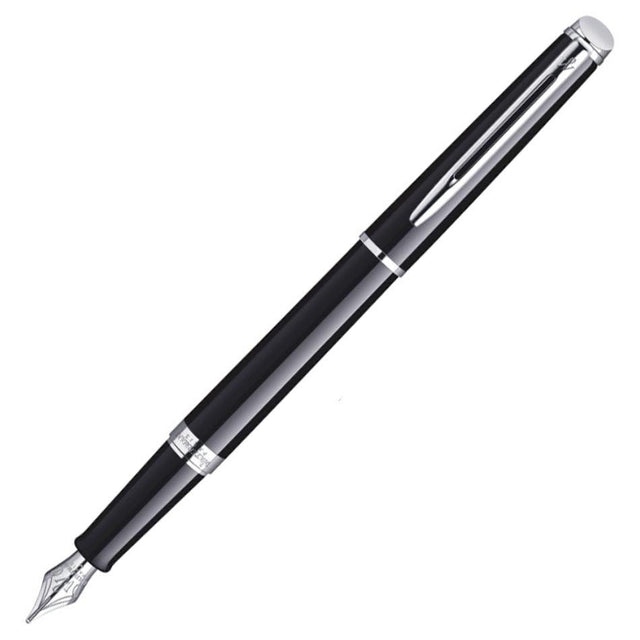 Waterman Hemisphere Fountain Pen - Gloss Black with Chrome Trim - Pure Pens